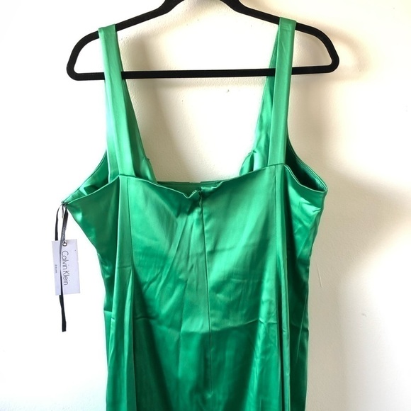 Calvin Klein Green Satin Dress Plus 22W - Picture 9 of 14